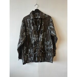 Vintage Saf T Bak Jacket Mens‎ Large Brown Camo Button Up Hunting Outdoors 90s